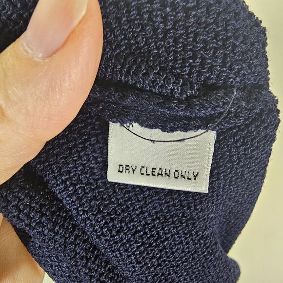 St. John Navy Santana Knit Wide-Leg Pants 8 Pull On Elastic Waist Quiet Luxury - Picture 5 of 10